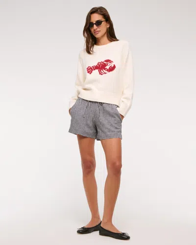 Abercrombie & Fitch The A&f Madeline Lobster Crew Sweater In White