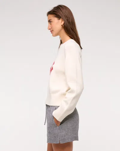 Abercrombie & Fitch The A&f Madeline Lobster Crew Sweater In White