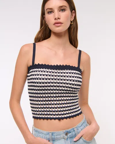 Abercrombie & Fitch Crochet-style Tube Top In Black