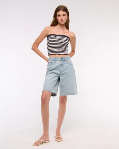 Abercrombie & Fitch Crochet-style Tube Top In Black