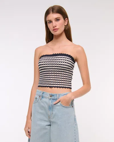 Abercrombie & Fitch Crochet-style Tube Top In Black