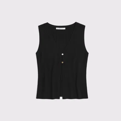 Abercrombie & Fitch V-neck Cutaway Sweater Vest In Black