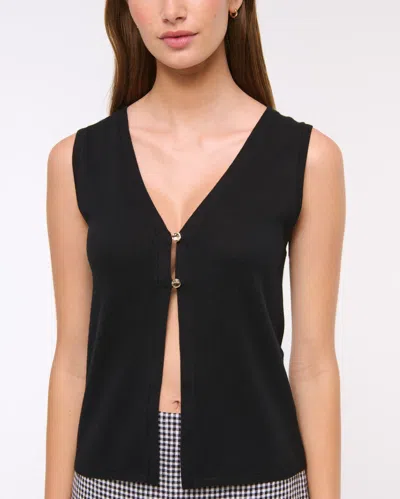 Abercrombie & Fitch V-neck Cutaway Sweater Vest In Black