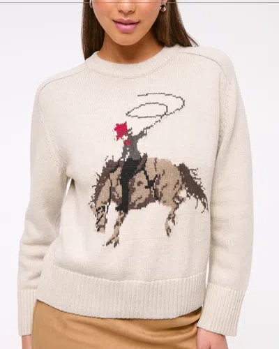 Abercrombie & Fitch The A&f Madeline Cowgirl Crew Sweater In Brown