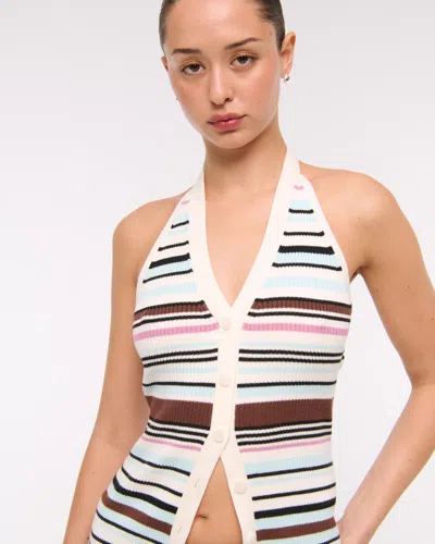 Abercrombie & Fitch Ribbed Halter Sweater Vest In Multi