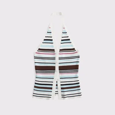 Abercrombie & Fitch Ribbed Halter Sweater Vest In Multi