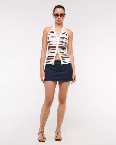 Abercrombie & Fitch Ribbed Halter Sweater Vest In Multi