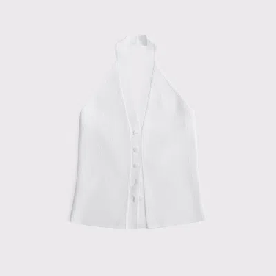 Abercrombie & Fitch Ribbed Halter Sweater Vest In White