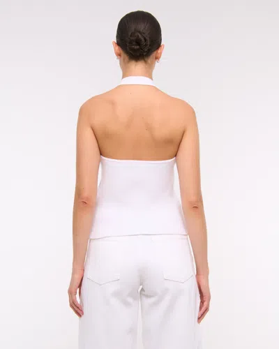 Abercrombie & Fitch Ribbed Halter Sweater Vest In White