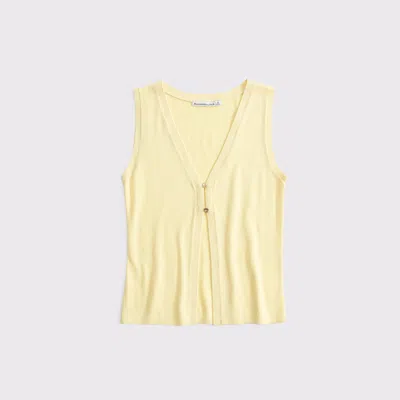 Abercrombie & Fitch V-neck Cutaway Sweater Vest In Yellow