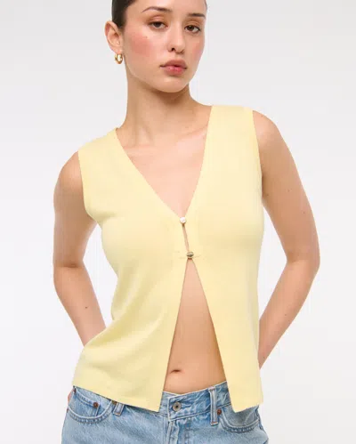 Abercrombie & Fitch V-neck Cutaway Sweater Vest In Yellow