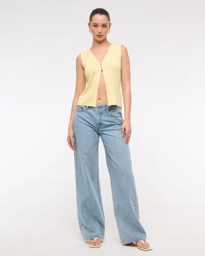 Abercrombie & Fitch V-neck Cutaway Sweater Vest In Yellow