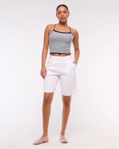 Abercrombie & Fitch Crochet-style Tie-back Tank In Blue