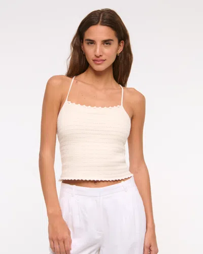 Abercrombie & Fitch Crochet-style Tie-back Tank In White