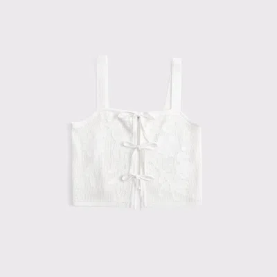 Abercrombie & Fitch Crochet-style Tie-front Tank In White