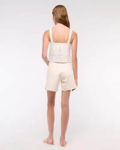 Abercrombie & Fitch Crochet-style Tie-front Tank In White