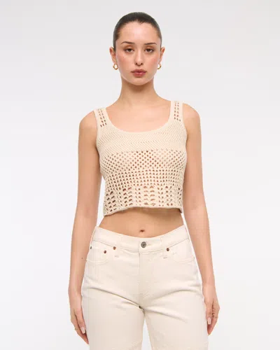 Abercrombie & Fitch Open-stitch Lurex Sweater Tank In Black