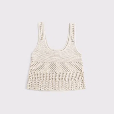 Abercrombie & Fitch Open-stitch Lurex Sweater Tank In Black