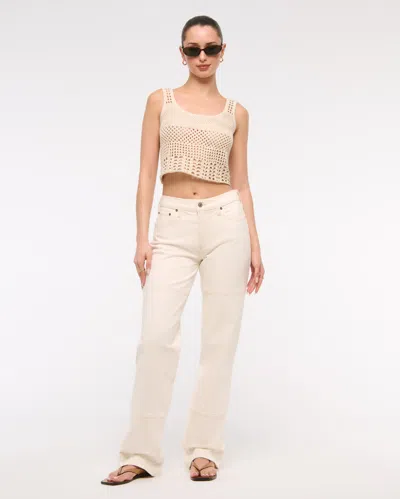 Abercrombie & Fitch Open-stitch Lurex Sweater Tank In Black