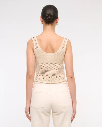 Abercrombie & Fitch Open-stitch Lurex Sweater Tank In Black