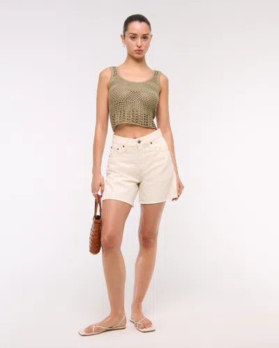 Abercrombie & Fitch Open-stitch Lurex Sweater Tank In Green