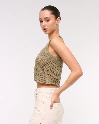 Abercrombie & Fitch Open-stitch Lurex Sweater Tank In Green