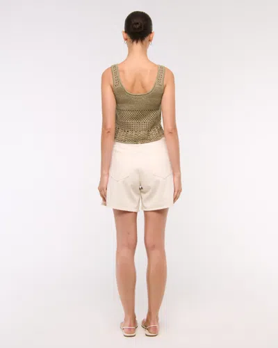 Abercrombie & Fitch Open-stitch Lurex Sweater Tank In Green