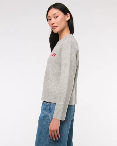 Abercrombie & Fitch The A&f Madeline Crew Sweater In Gray