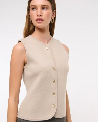 Abercrombie & Fitch The A&f Mara High-v Luxeloft Sweater Vest In Brown