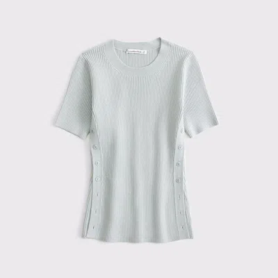 Abercrombie & Fitch Luxeloft Side-button Sweater Tee In Gray