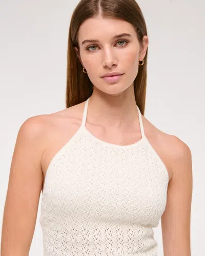 Abercrombie & Fitch Crochet-style Open Back Tank In White