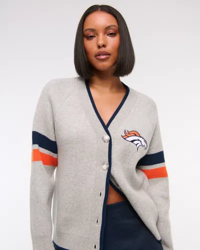 Abercrombie & Fitch Denver Broncos Luxeloft Cardigan In Gray