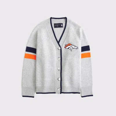 Abercrombie & Fitch Denver Broncos Luxeloft Cardigan In Gray
