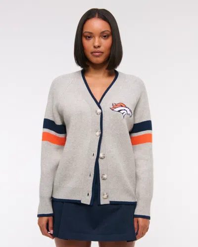 Abercrombie & Fitch Denver Broncos Luxeloft Cardigan In Gray