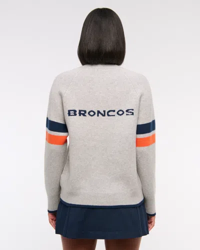 Abercrombie & Fitch Denver Broncos Luxeloft Cardigan In Gray