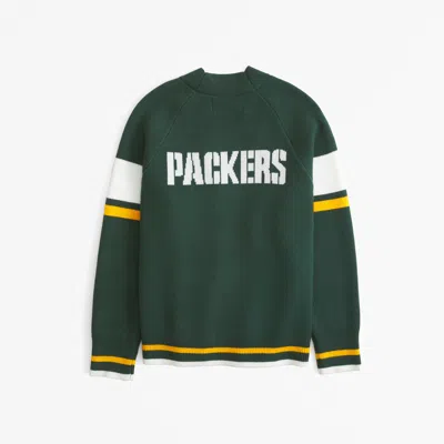 Abercrombie & Fitch Green Bay Packers Luxeloft Cardigan In Green