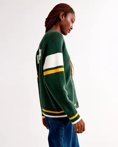 Abercrombie & Fitch Green Bay Packers Luxeloft Cardigan In Green
