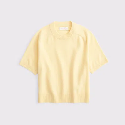 Abercrombie & Fitch Cashmere Crew Tee In Yellow