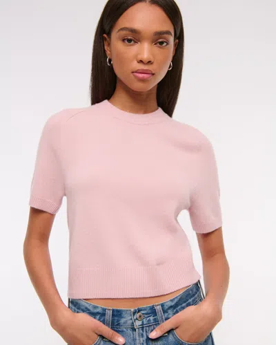 Abercrombie & Fitch Cashmere Crew Tee In Pink