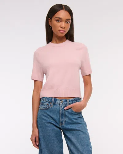 Abercrombie & Fitch Cashmere Crew Tee In Pink
