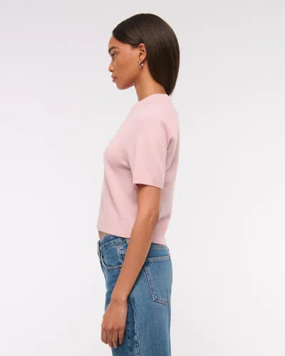 Abercrombie & Fitch Cashmere Crew Tee In Pink