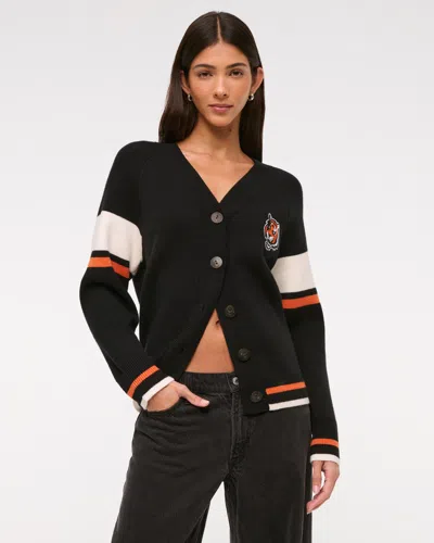 Abercrombie & Fitch Cincinnati Bengals Luxeloft Cardigan In Black