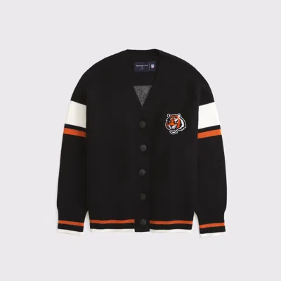 Abercrombie & Fitch Cincinnati Bengals Luxeloft Cardigan In Black