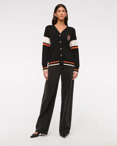 Abercrombie & Fitch Cincinnati Bengals Luxeloft Cardigan In Black