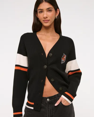 Abercrombie & Fitch Cincinnati Bengals Luxeloft Cardigan In Black