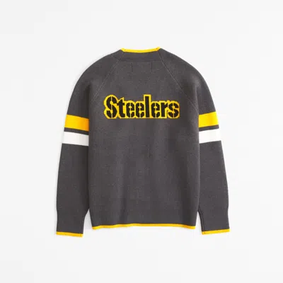 Abercrombie & Fitch Pittsburgh Steelers Luxeloft Cardigan In Brown