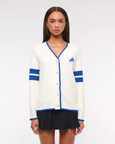 Abercrombie & Fitch Detroit Lions Luxeloft Cardigan In White