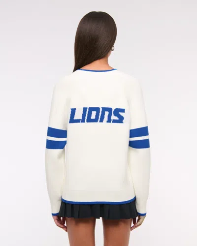 Abercrombie & Fitch Detroit Lions Luxeloft Cardigan In White