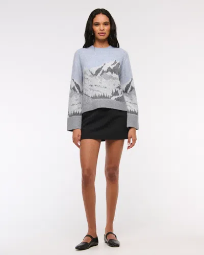Abercrombie & Fitch The A&f Madeline Crew Sweater In Gray