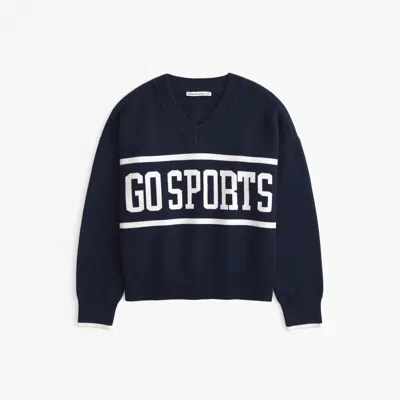 Abercrombie & Fitch Go Sports Luxeloft V-neck Sweater In Blue